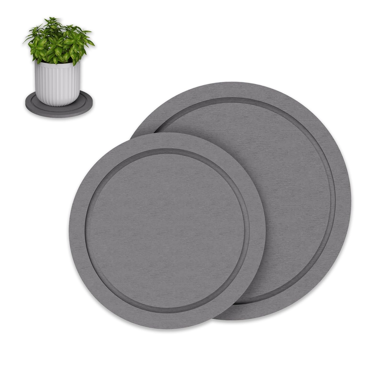 Plant Saucer for Indoors, 8+10 Inch, Instantly Dry Diatomaceous Earth Plant T…