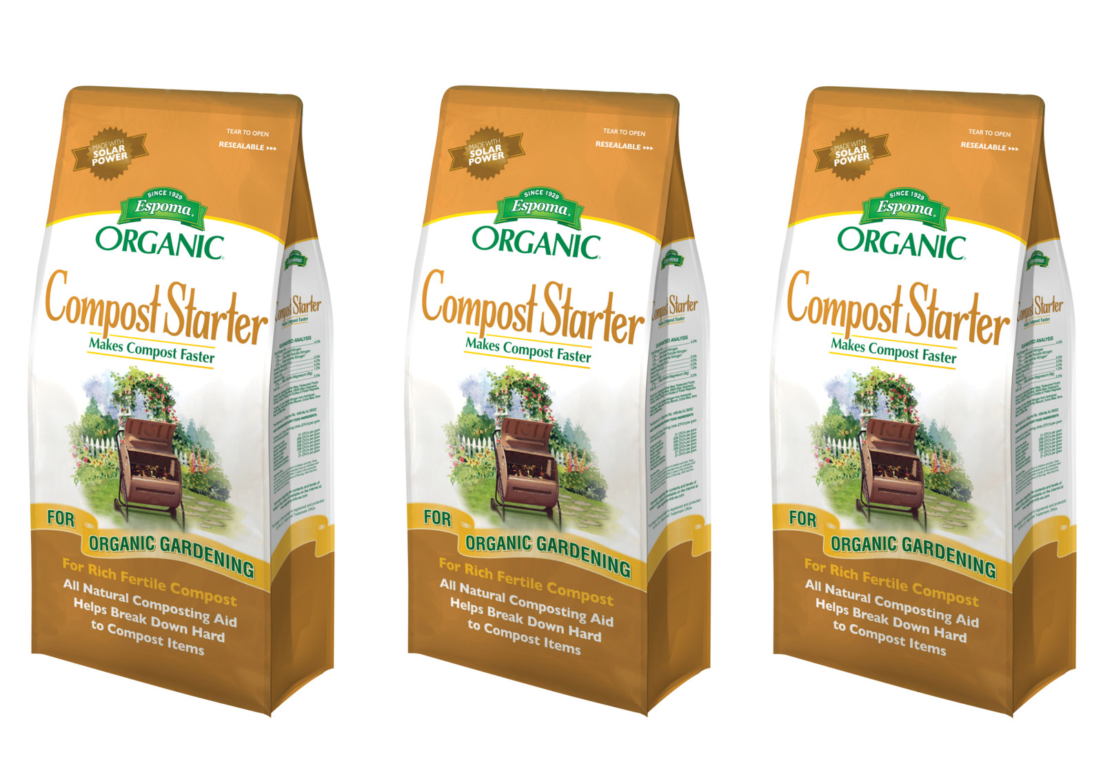 Espoma Compost Starter, All-Natural/Organic Composting Aid, 4lb Bags, 3 Pack