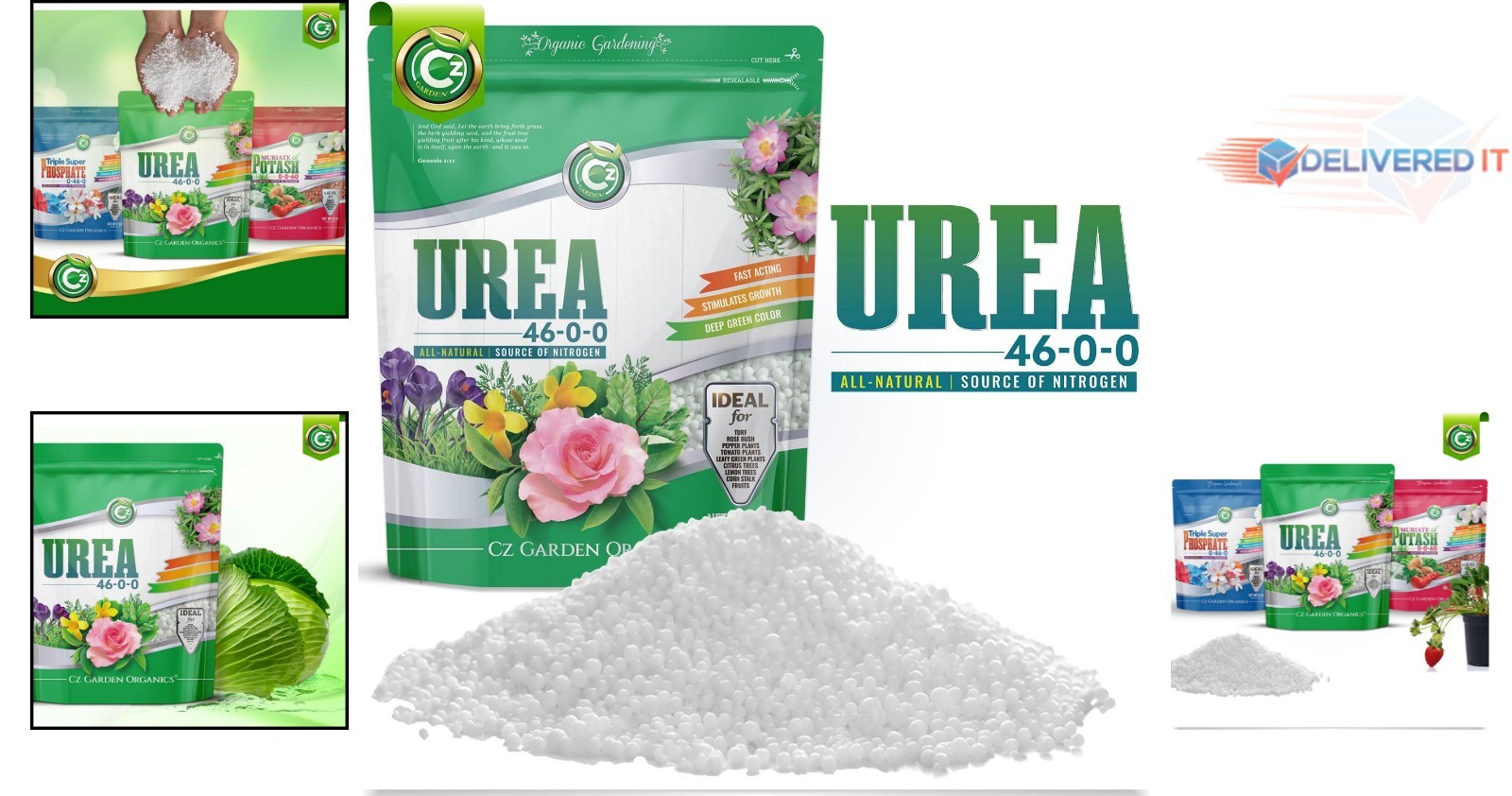 Urea Fertilizer 46-0-0 Plant Food 5LB for Gardens & Lawn Growth