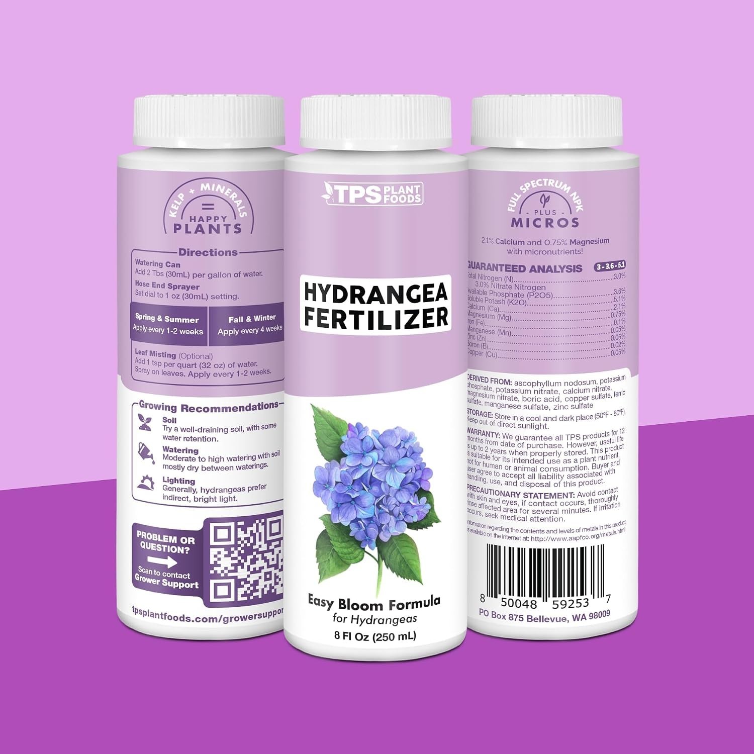Fast-Absorbing Hydrangea Fertilizer – 8 oz Liquid for Bigger, Colorful Blooms