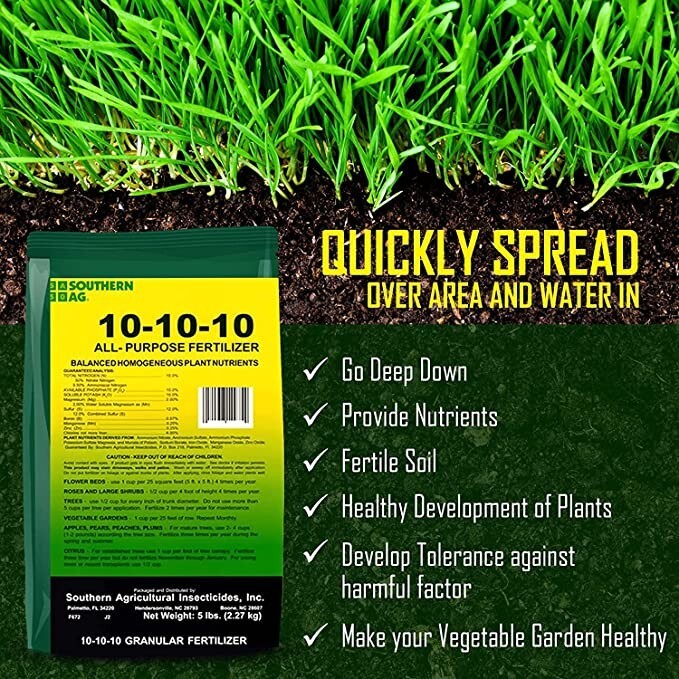10-10-10 All-Purpose Fertilizer Vital Plant Nutrients 5 lb bag by Southern Ag