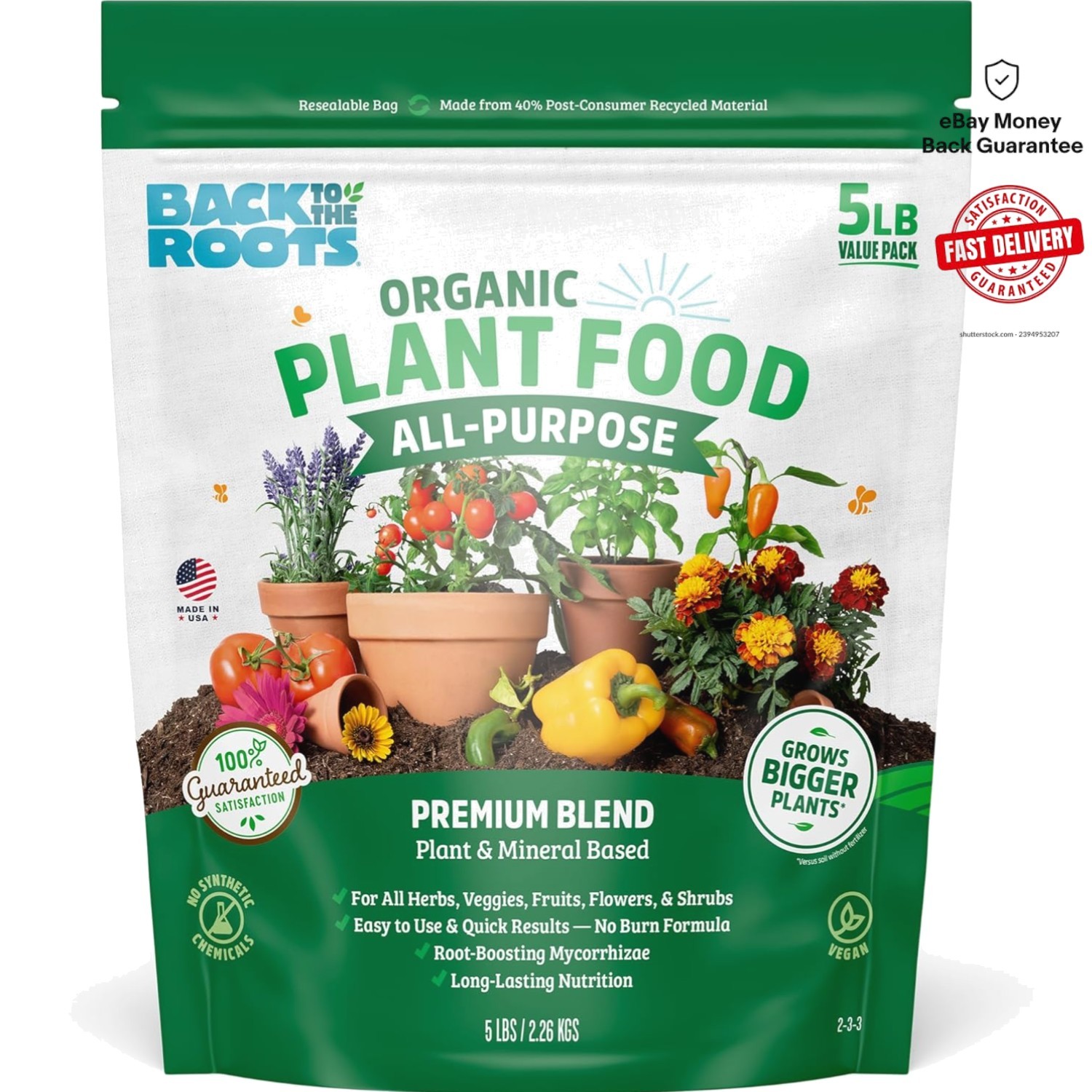 Value Size Organic Plant Food 5 lb – Enhance Growth with Kelp & Rock Phosphate