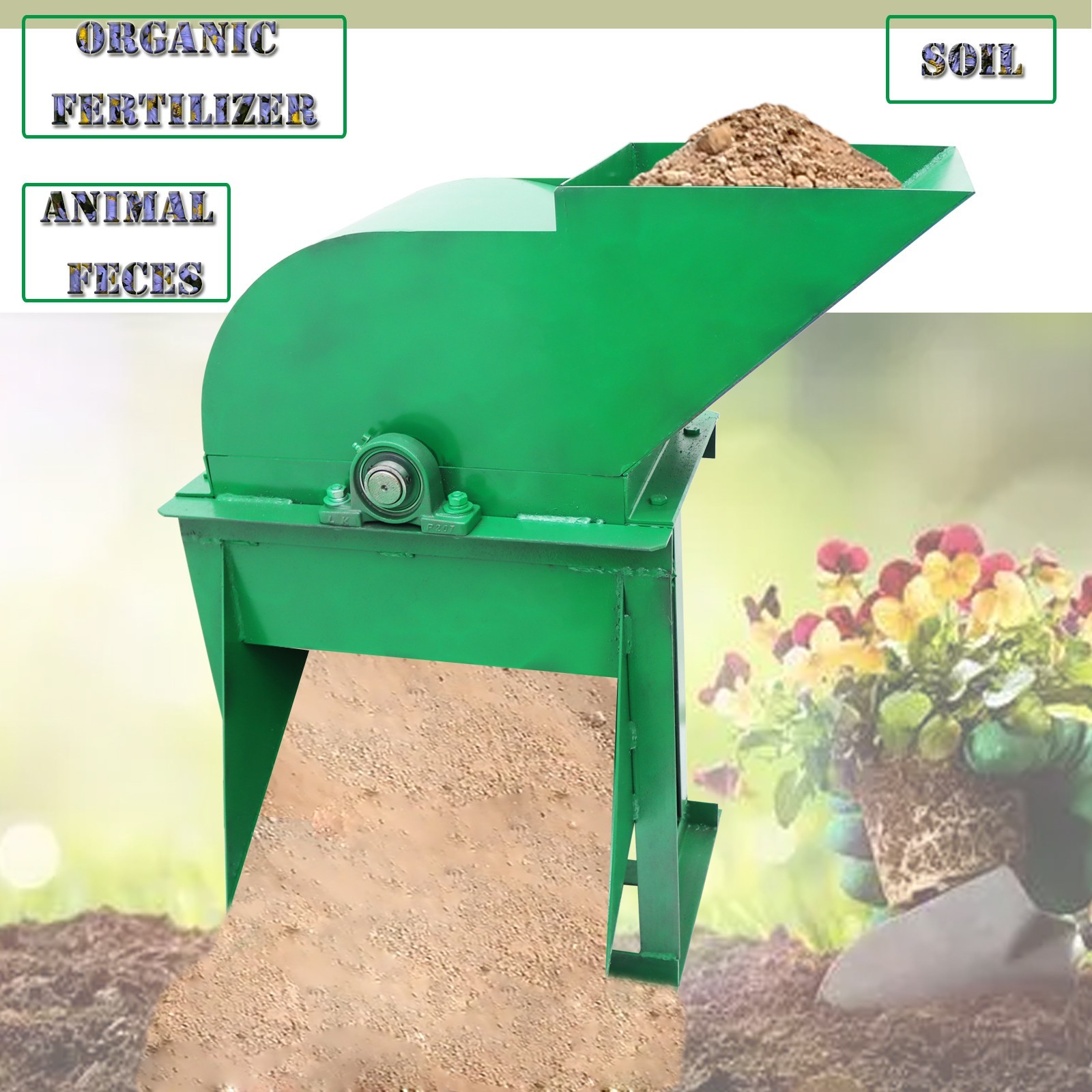 220V 6mm Soil Disintegrator Crusher Organic Fertilizer Crusher Soil Pulverizer
