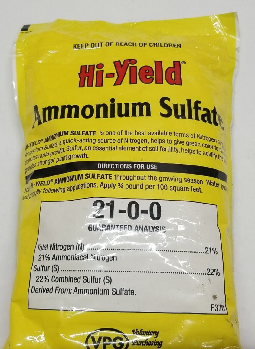 Hi-Yield Ammonium Sulfate 32177 VPG FERTILOME 4lb Bag Nitrogen Sulfur 21-0-0