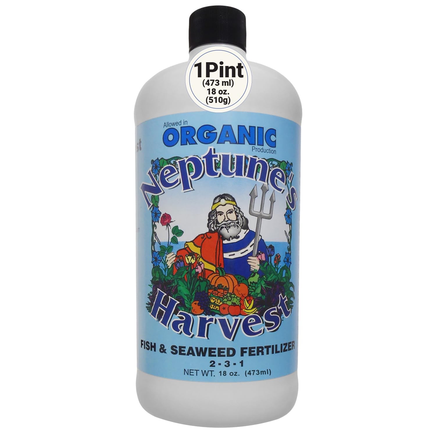 Neptune’s Harvest Fish & Seaweed Liquid Fertilizer (2-3-1) – Pint, No Color