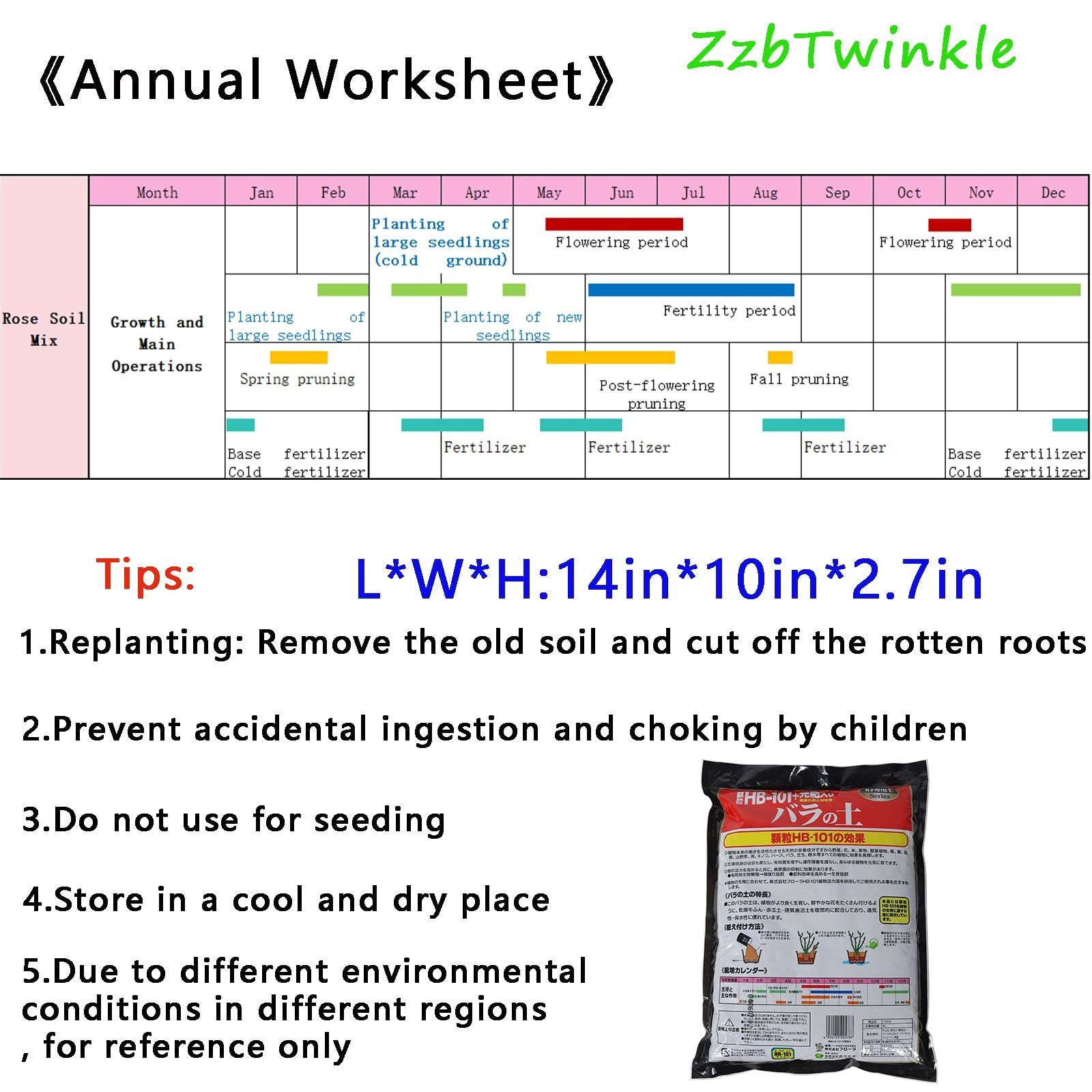 Japanese Rose Potting Soil Mix 6L Rose Soil Mix