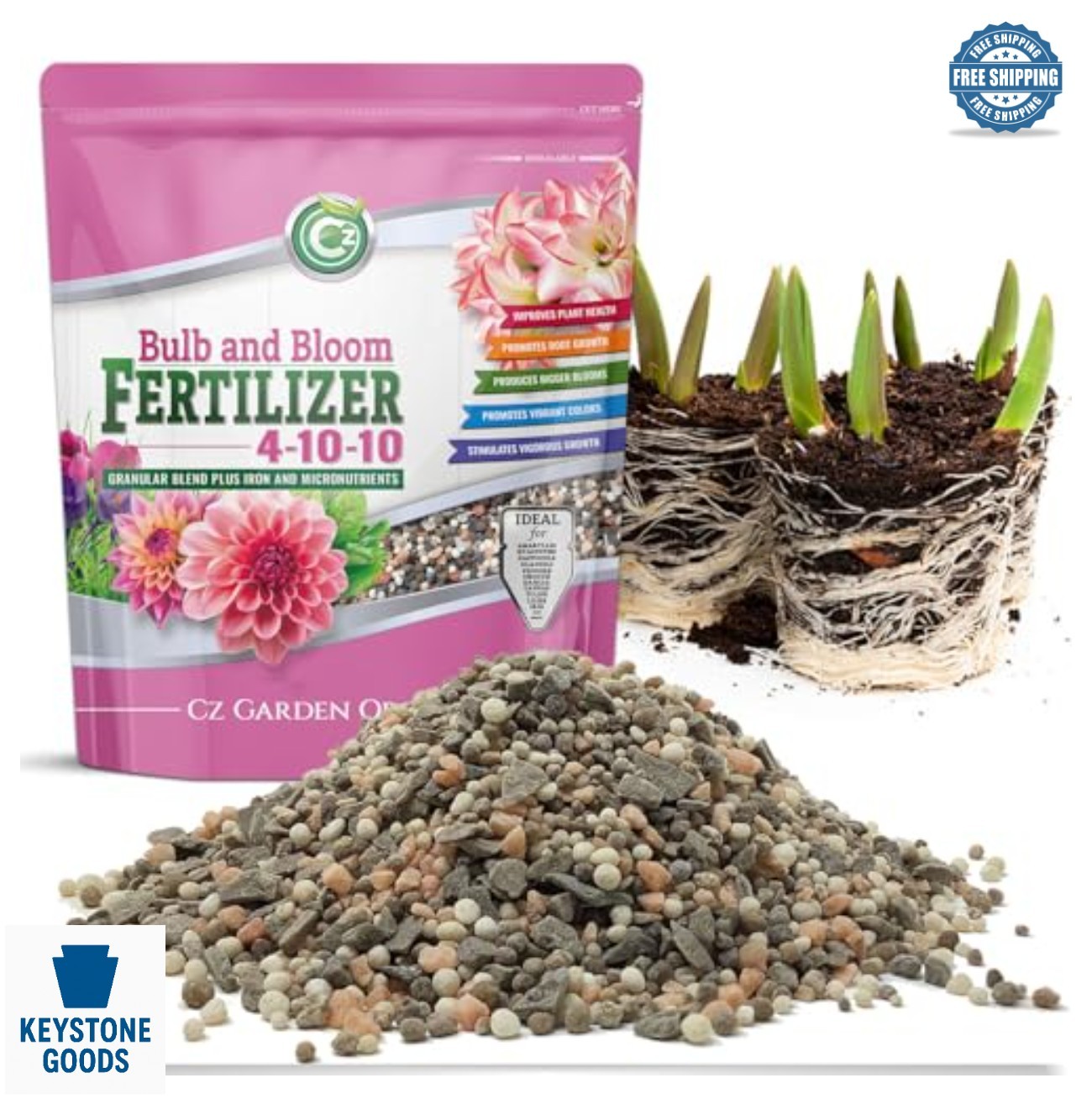 Bulb and Bloom Fertilizer 4-10-10 4LB Granules Resealable Pouch for Flowers