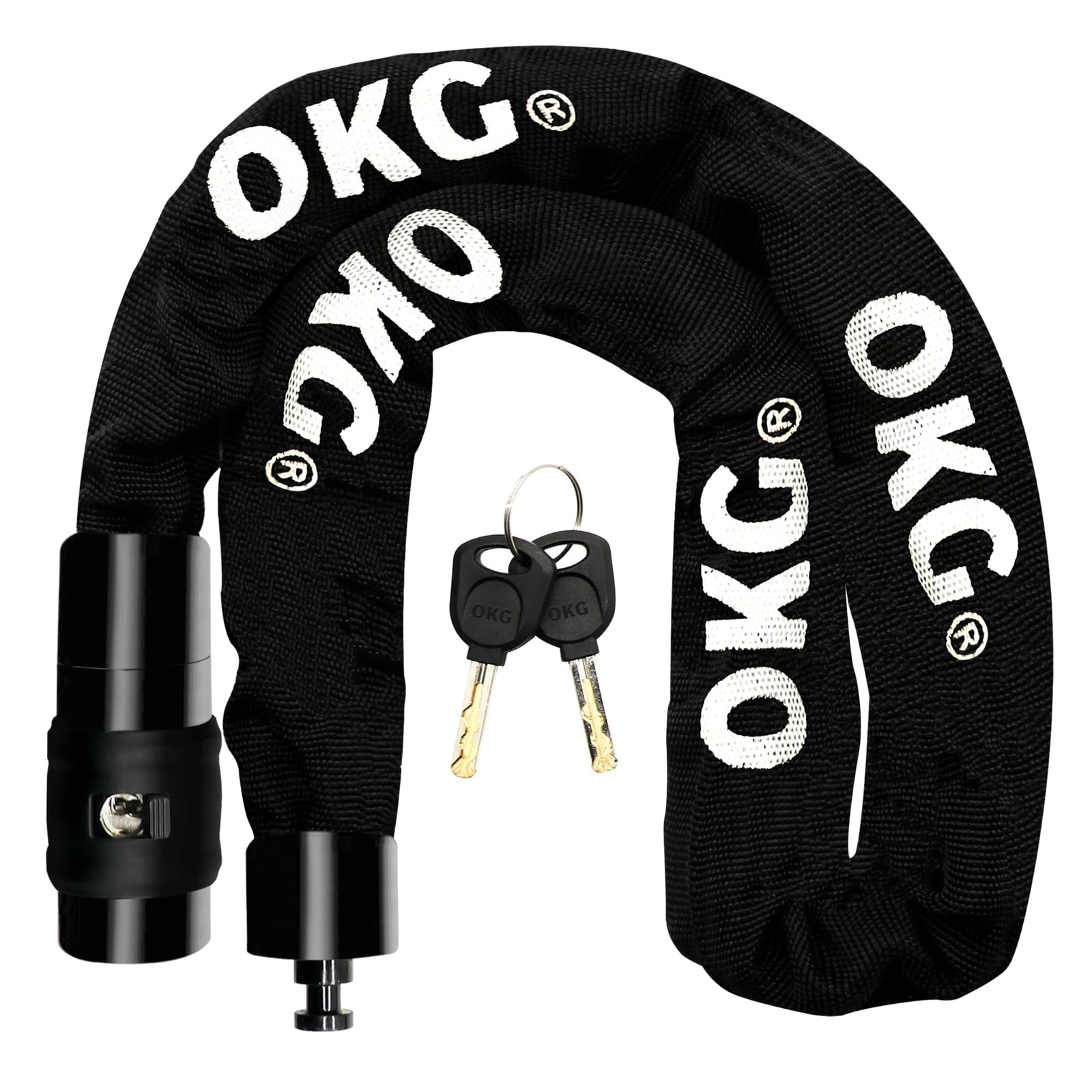 OKG Bike Chain Lock – 35 x 1/4 in (6mm) Thick Square Cut-Proof Chain, Hardene…