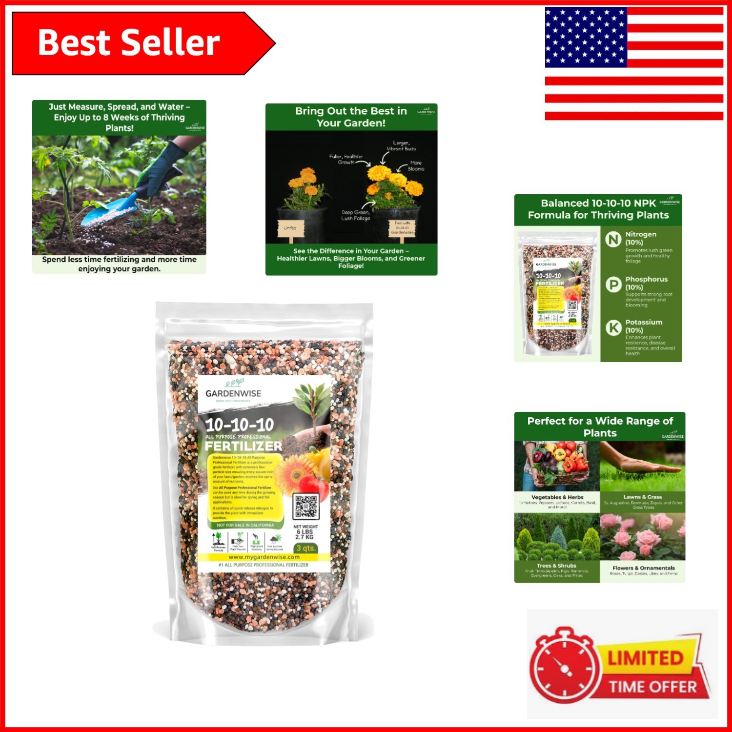 All-Purpose 10-10-10 Granular Fertilizer – 3 Quarts for Indoor & Outdoor Plants