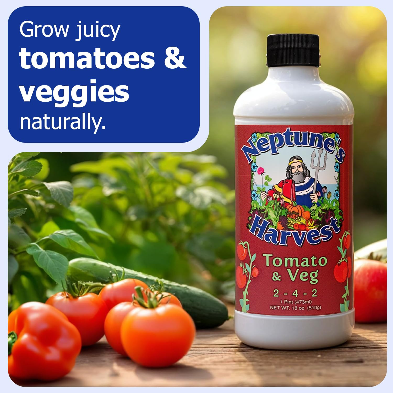 Natural Tomato & Vegetable Organic, OMRI Plant Food 18 Oz Con