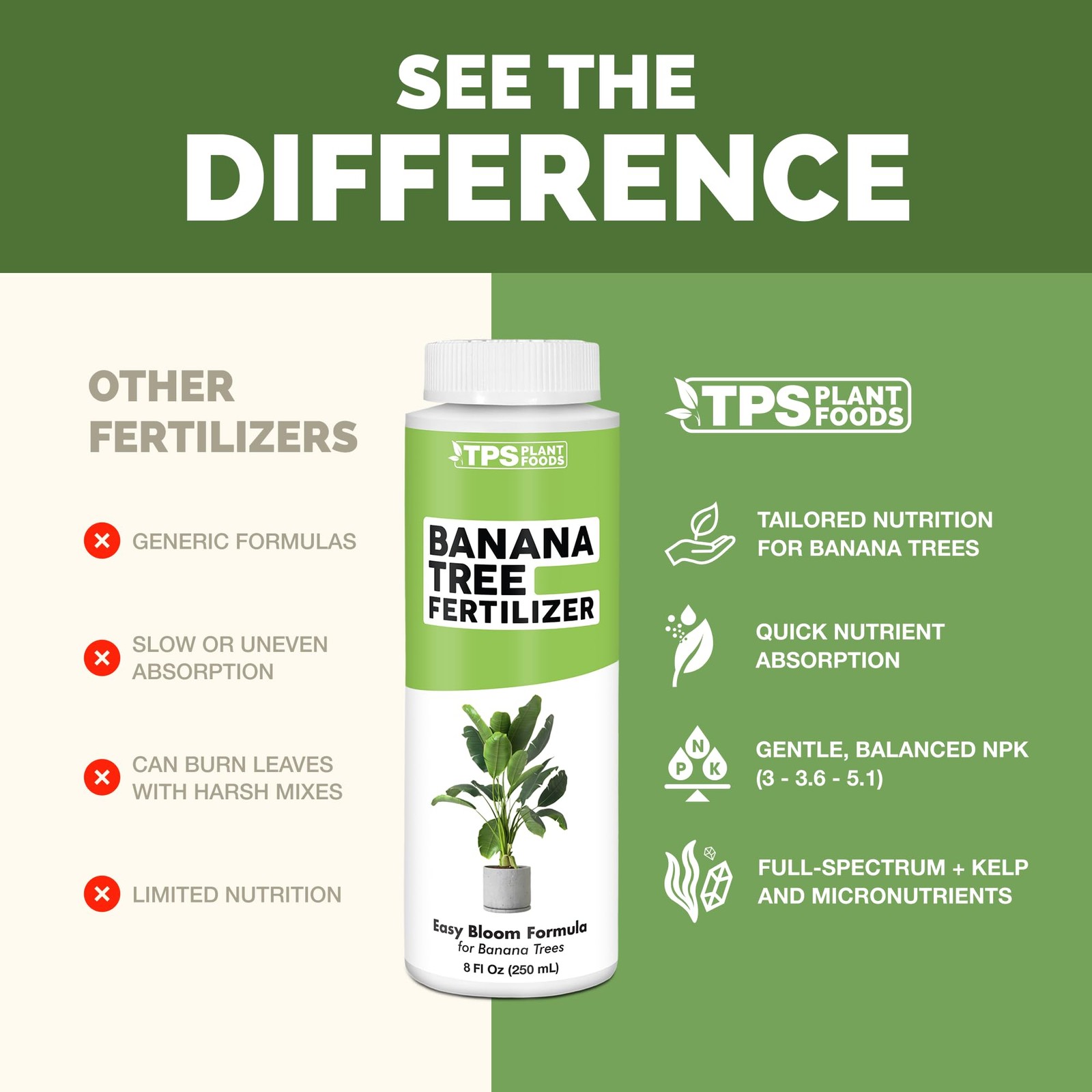 Banana Tree Fertilizer – Liquid for All 8 oz (1/2 Pint)
