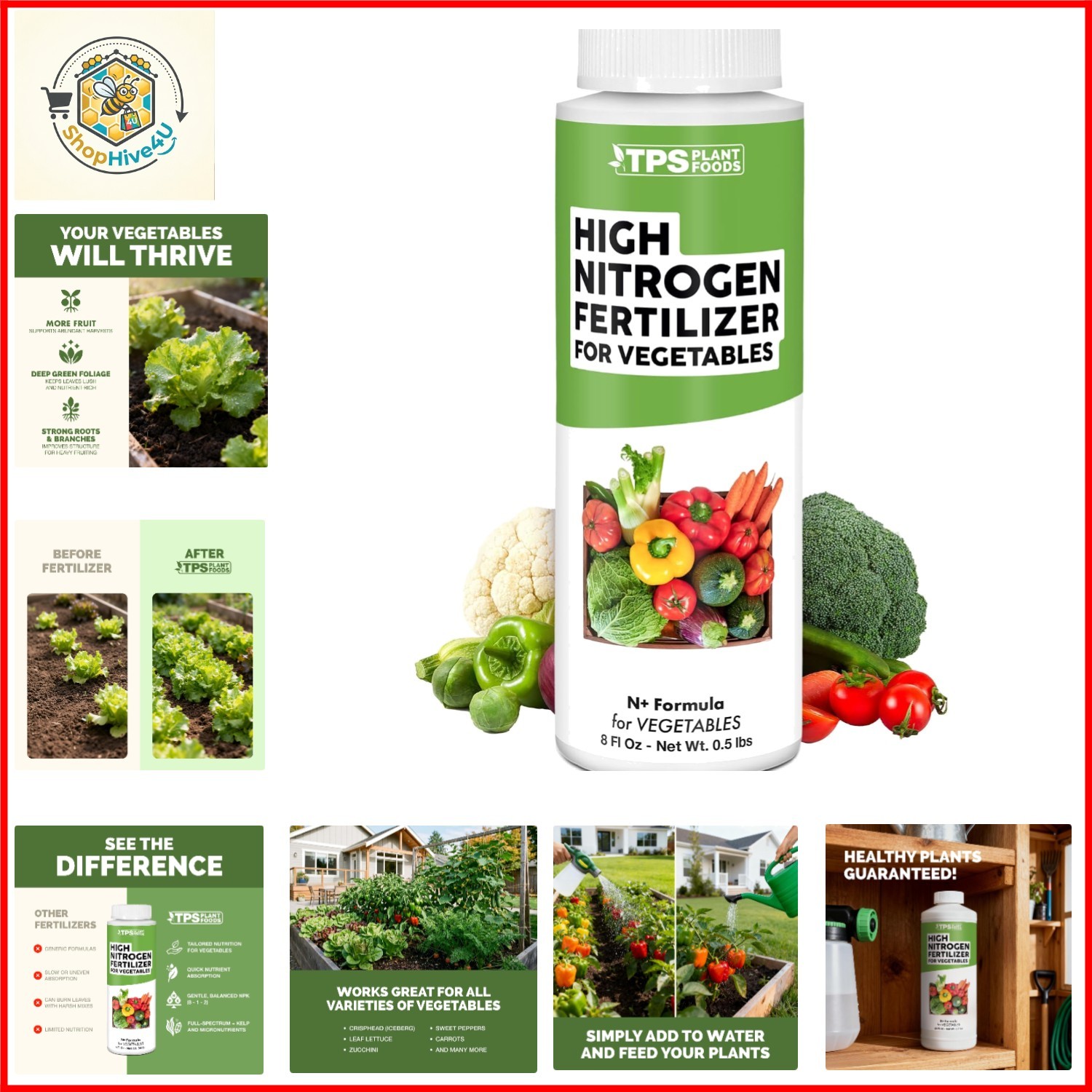 High Nitrogen Fertilizer for Vegetables – Liquid Plant Food for Vigorous Leaf…