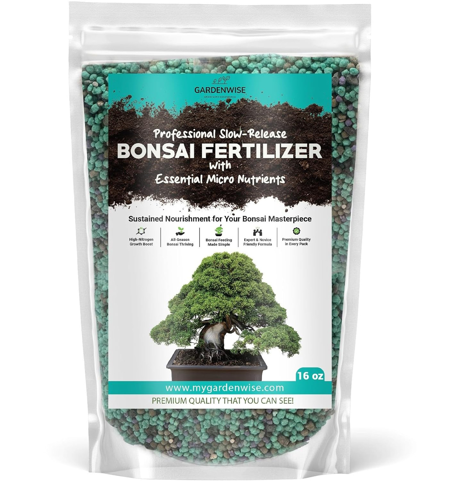 Bonsai Fertilizer Pellets with Micronutrients 16 OZ Slow-Release Indoor Outdoor