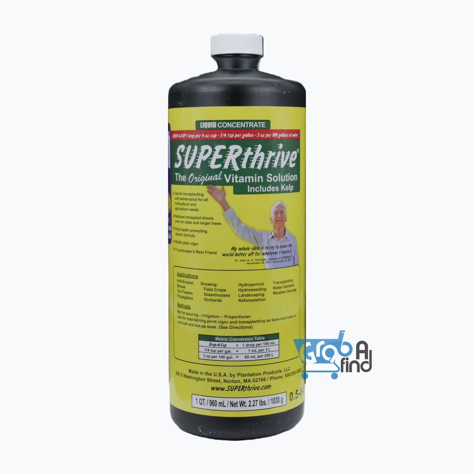 SUPERthrive Plant Vitamin Solution, QUART, Liquid Concentrate