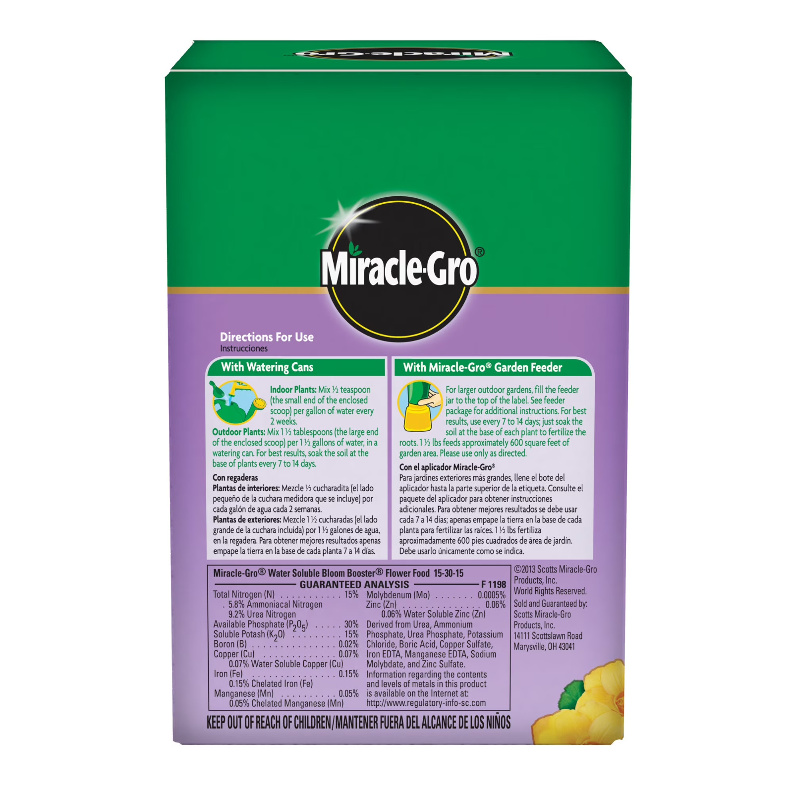 (3 Pack) Miracle-Gro Bloom Booster Flower Food Water Soluble Plant Food 1.5 lb