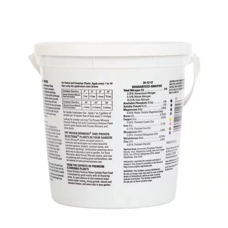 Water Soluble Fertilizer NPK 24-12-17 for Flowering Plants, 2.5 lb, 2-Pack