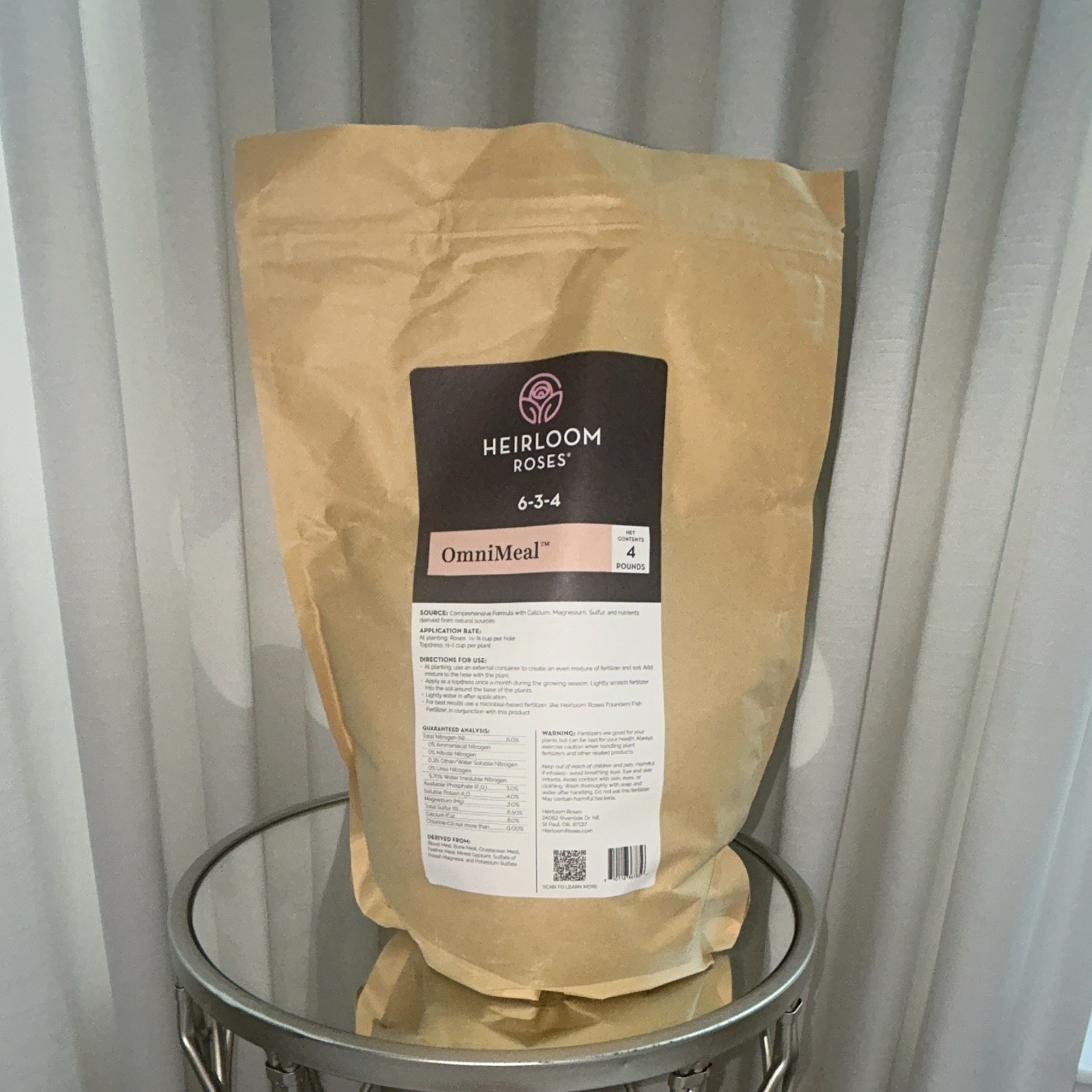 Heirloom Roses OmniMeal 6-3-4 Rose Fertilizer Granules Meal-Based 4 lb Bag
