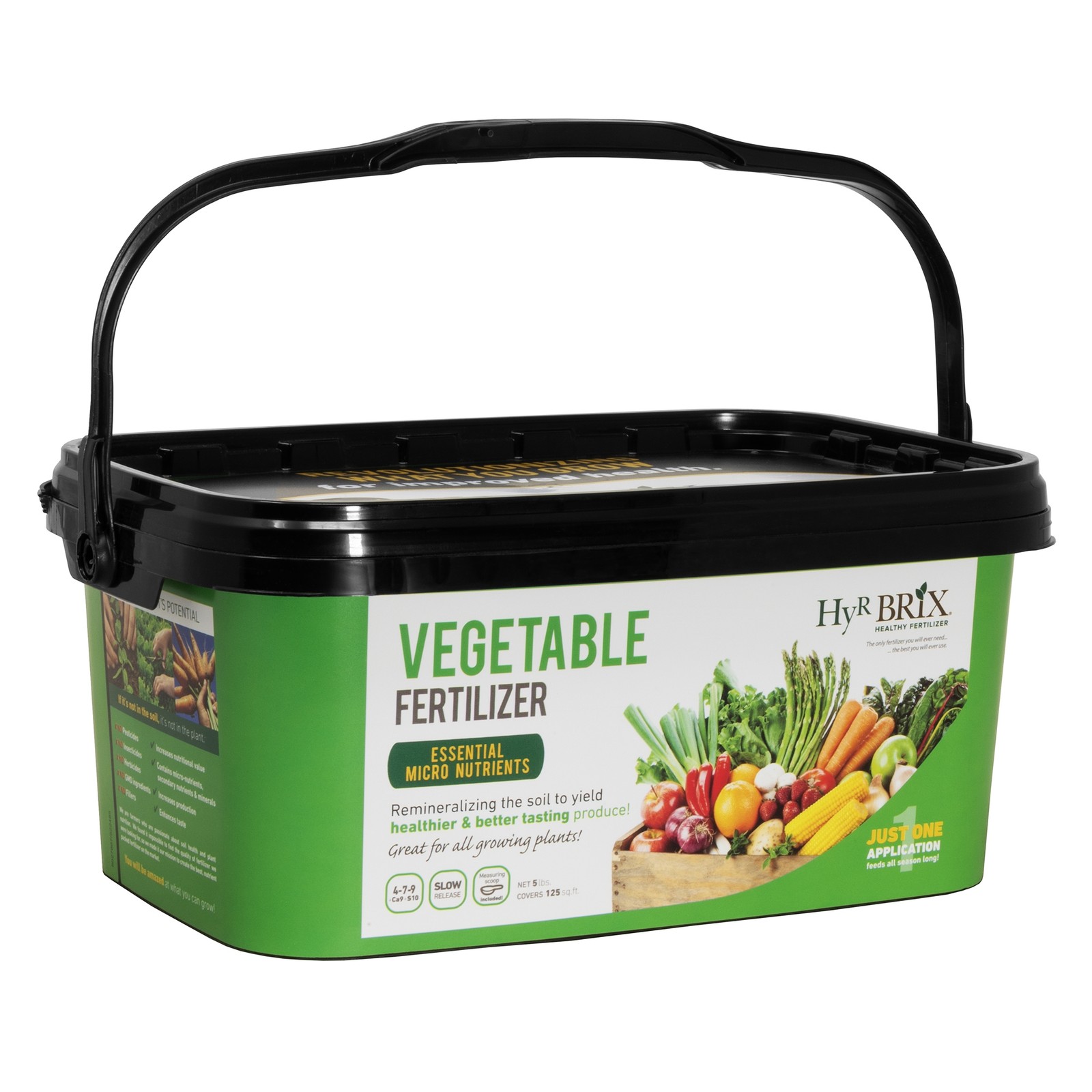 HyR BRIX Slow-Release 4-7-9 Vegetable Garden Fertilizer, 5lb Bucket
