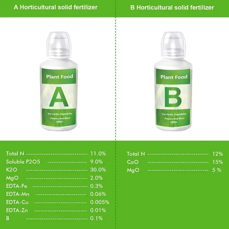Fertilizer a and B Hydroponic Garden Plant Food Plant Fertilizer for Flowers Veg