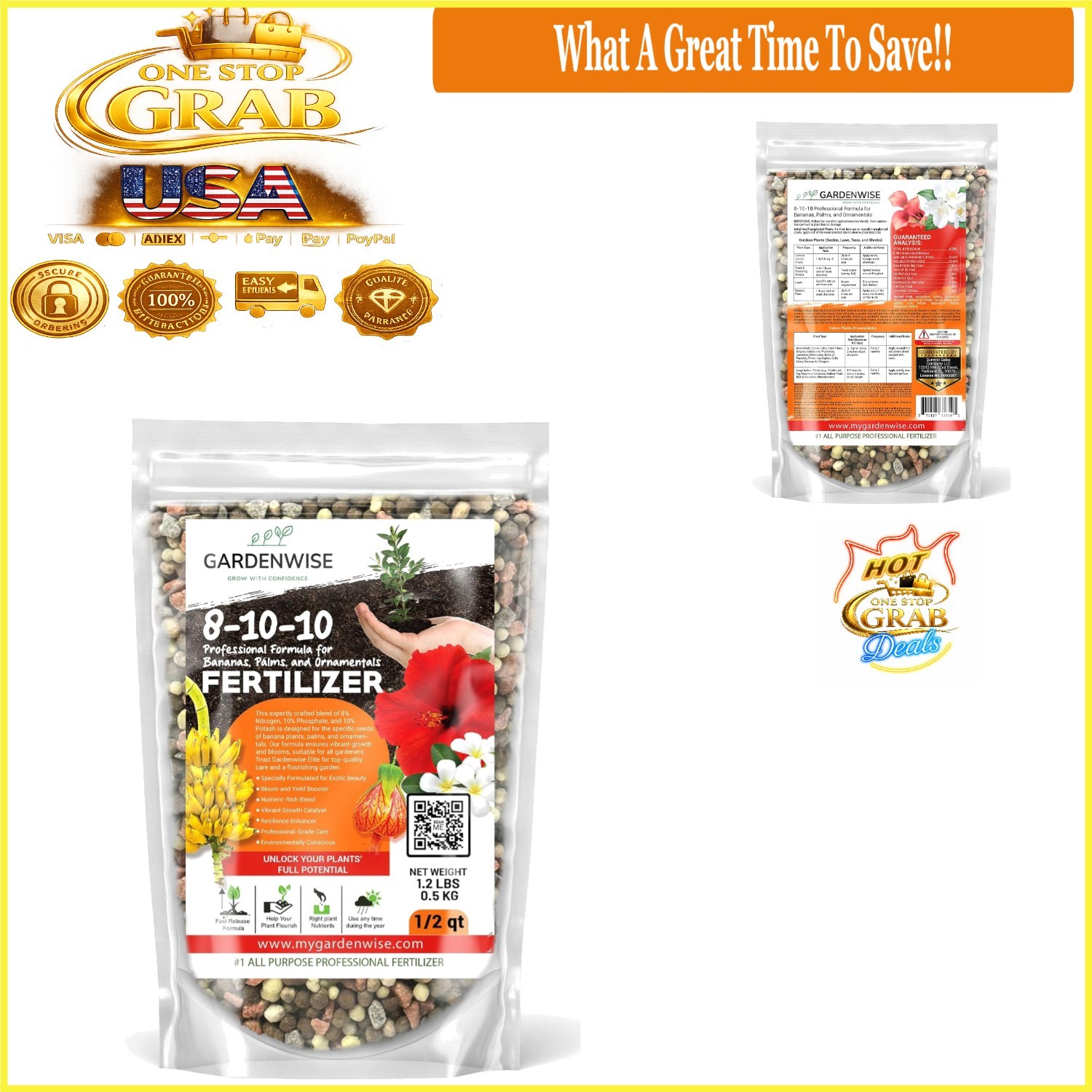 Elite 8-10-10 Fertilizer for Fruit Trees & Flowers 1/2 Quart