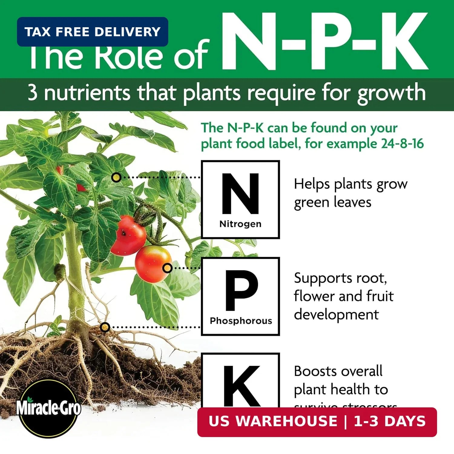 Miracle-Gro Shake ‘N Feed Tomato, Fruit and Vegetable Plant Food – Fertilizer fo