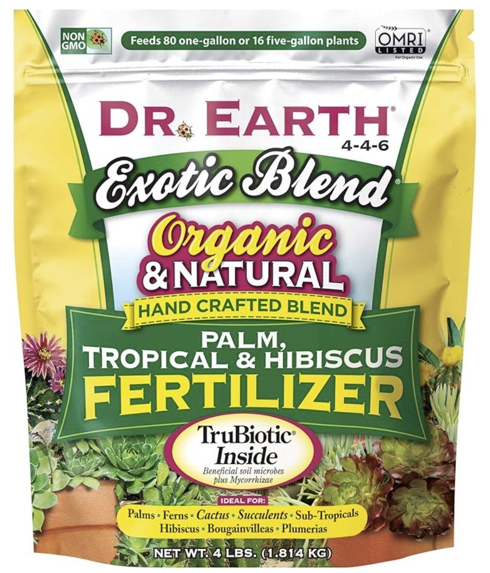 Dr. Earth 756P Exotic Exotic Blend Palm, Tropical & Hibiscus Food Fertilizer 4lb