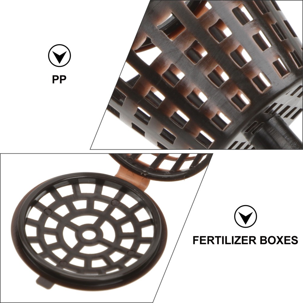 20Pcs Gardening Fertilization Boxes Plastic Fertilizer Containers Coffee Color