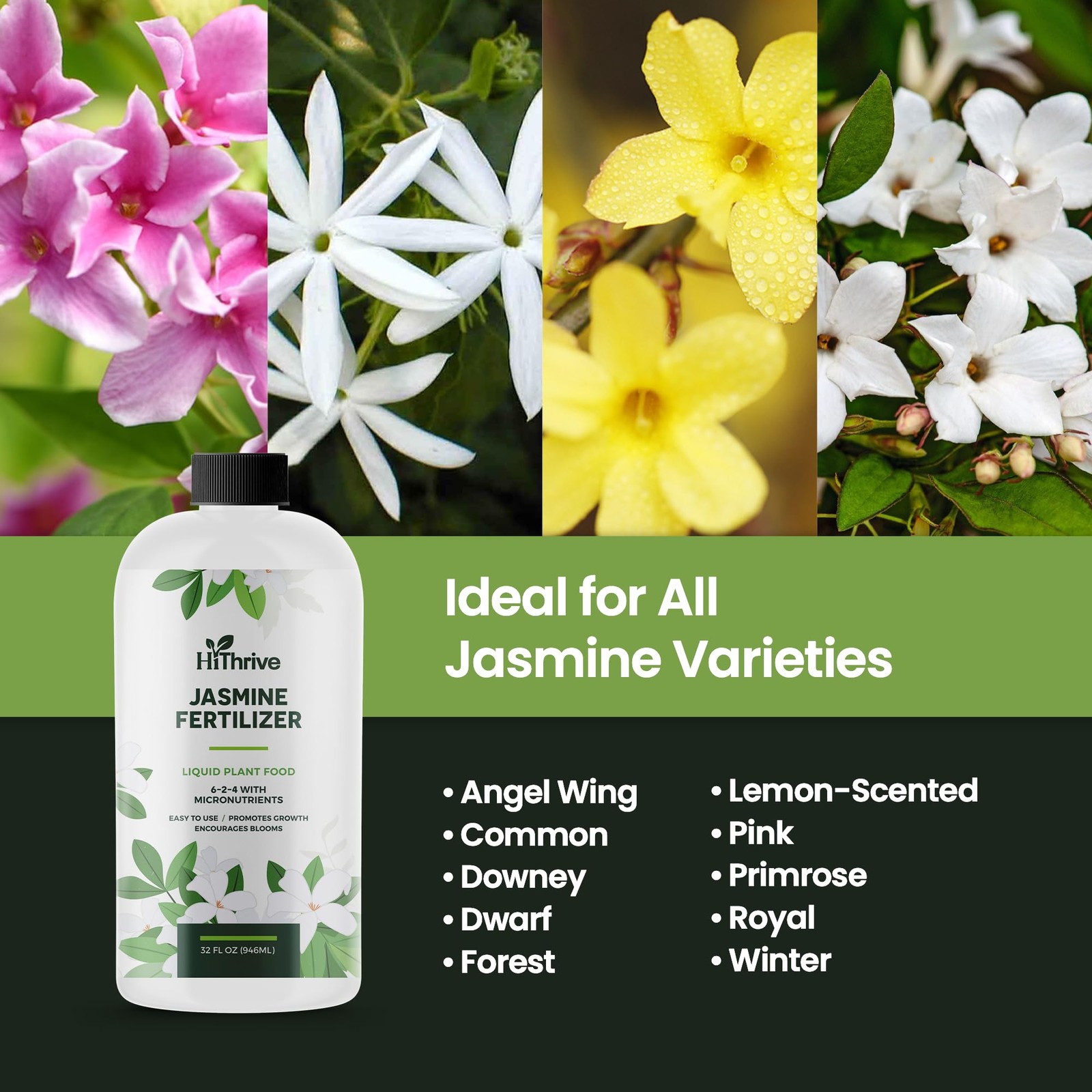 32oz Jasmine Fertilizer for Jasmine Plant Live – Makes 192 Gallons of Indoor Pla