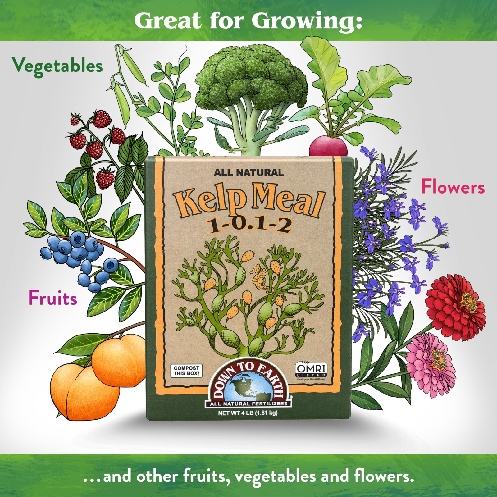 Down To Earth Kelp Meal 5 lb All Natural Fertilizer 1-0.1-2