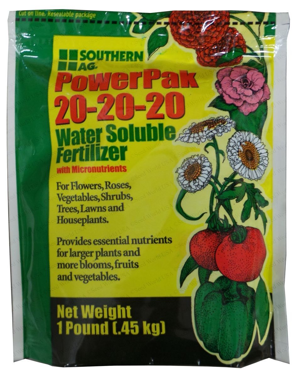 20-20-20 Powerpak water soluble fertilizer – 1 Lb.