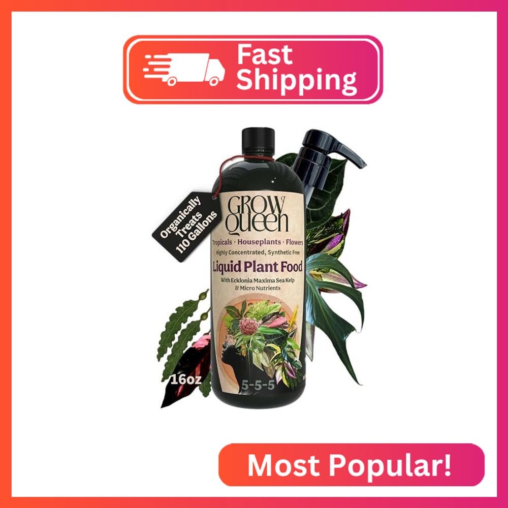 Grow Queen Organic Liquid Indoor Plant Food, Houseplant, Tropical & All-Purpose