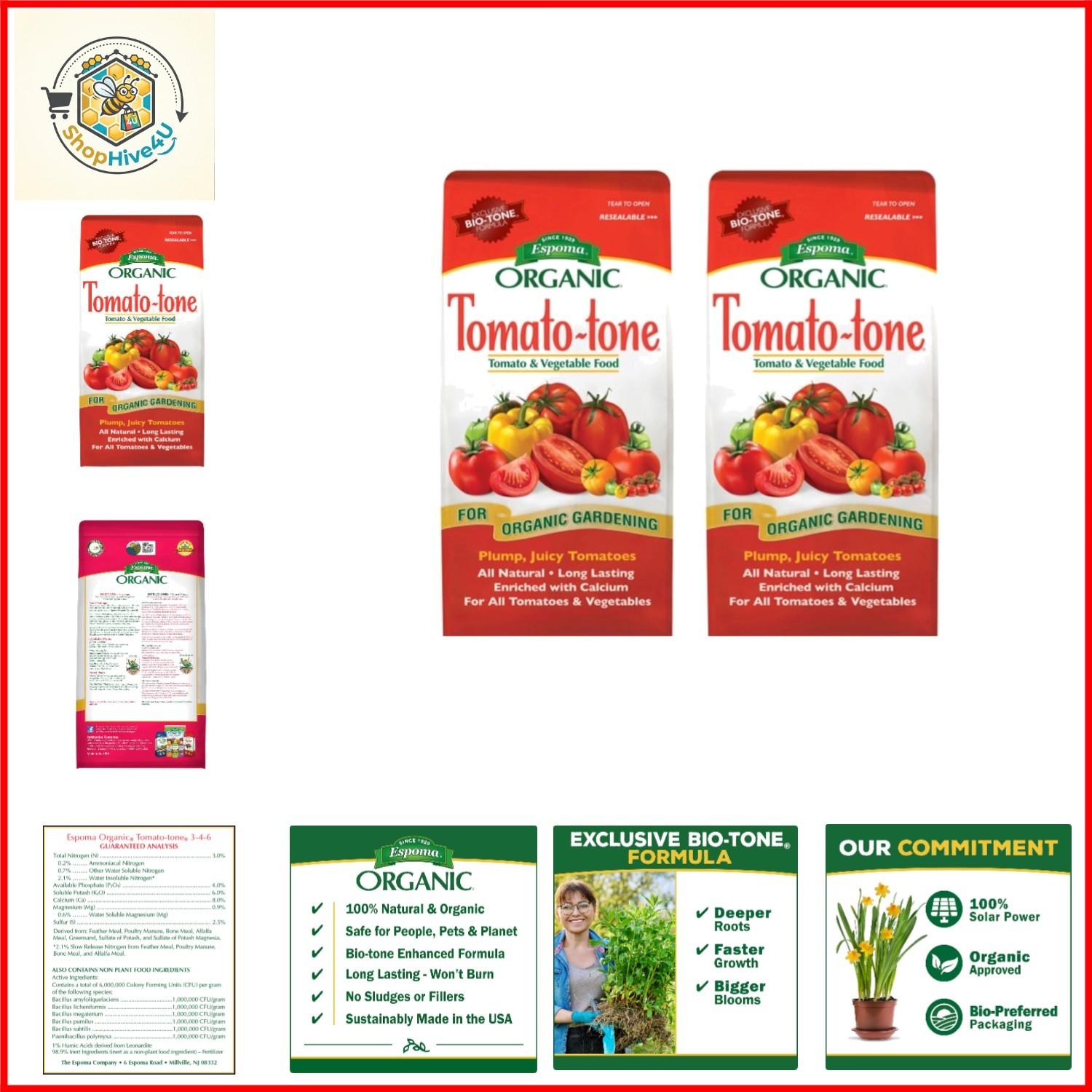 Organic Tomato-Tone 3-4-6 with 8% Calcium. Organic Fertilizer for All Types o…