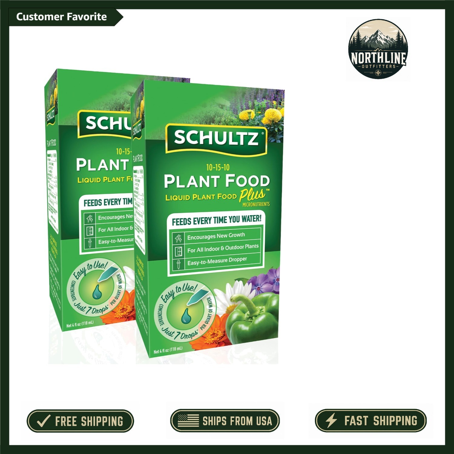 All Purpose Plant Food 10-15-10 [2-Pack] – Perfect for Indoor & Outdoor Gardens