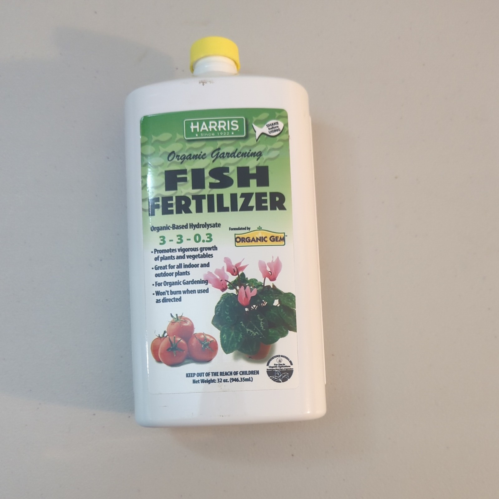 Harris Organic Gardening Fish Fertilizer Plant Food 3-3-0.3 32 oz.