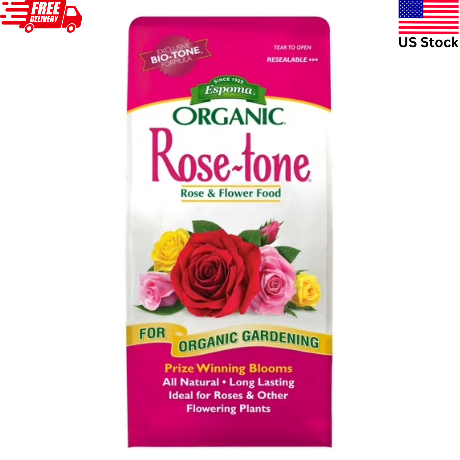 Espoma Organic Rose-Tone Plant Food 8 lb – 4-3-2 Natural Fertilizer – NEW