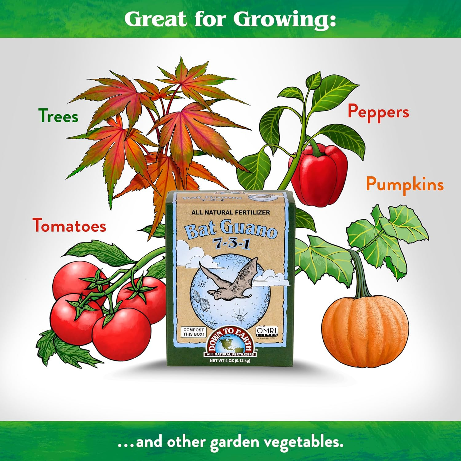 Organic Bat Guano – High Nitrogen Plant Food for Vegetative Growth 7-3-1, 0.2…