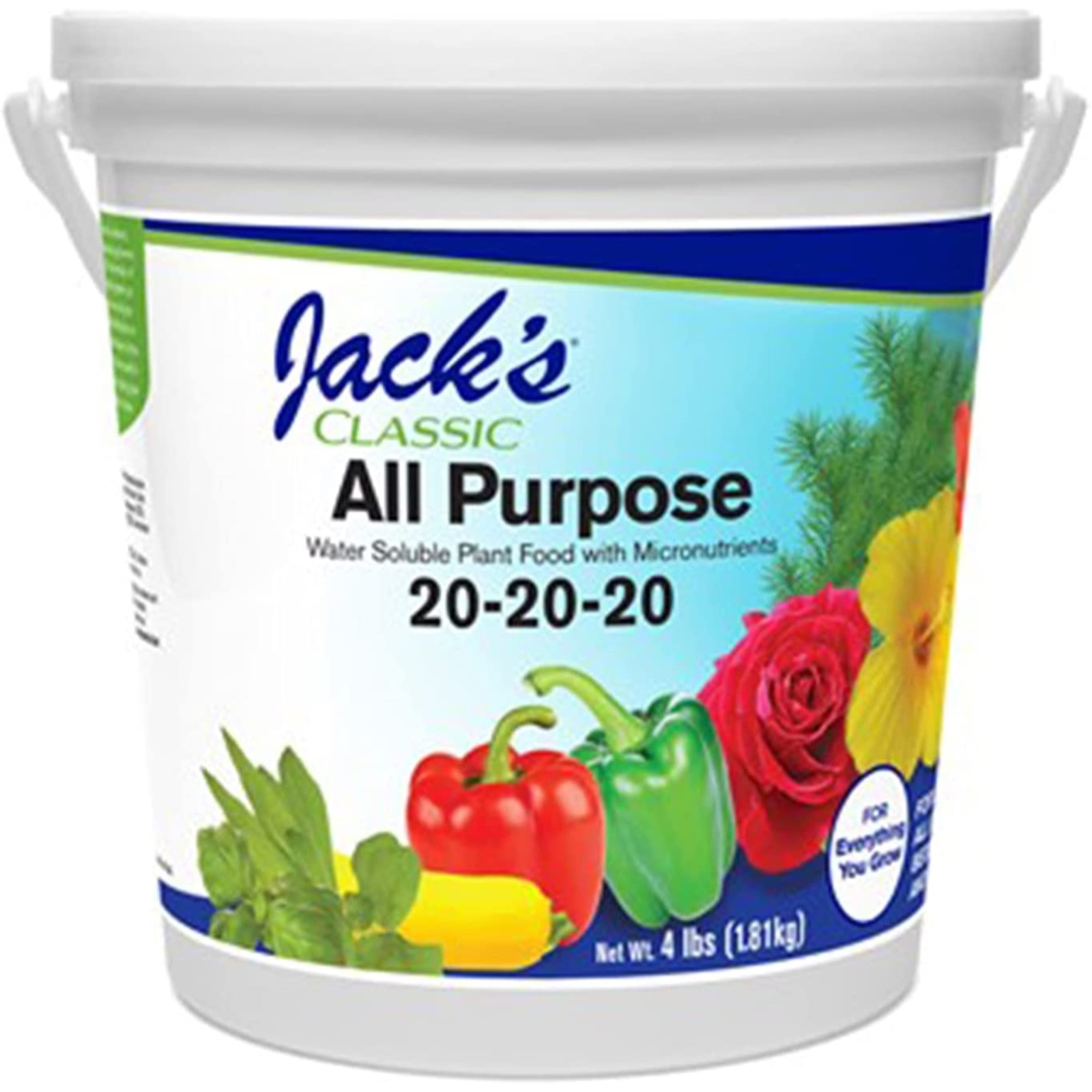 Jack’s Classic 20-20-20 All Purpose Water-Soluble Fertilizer, 4lbs