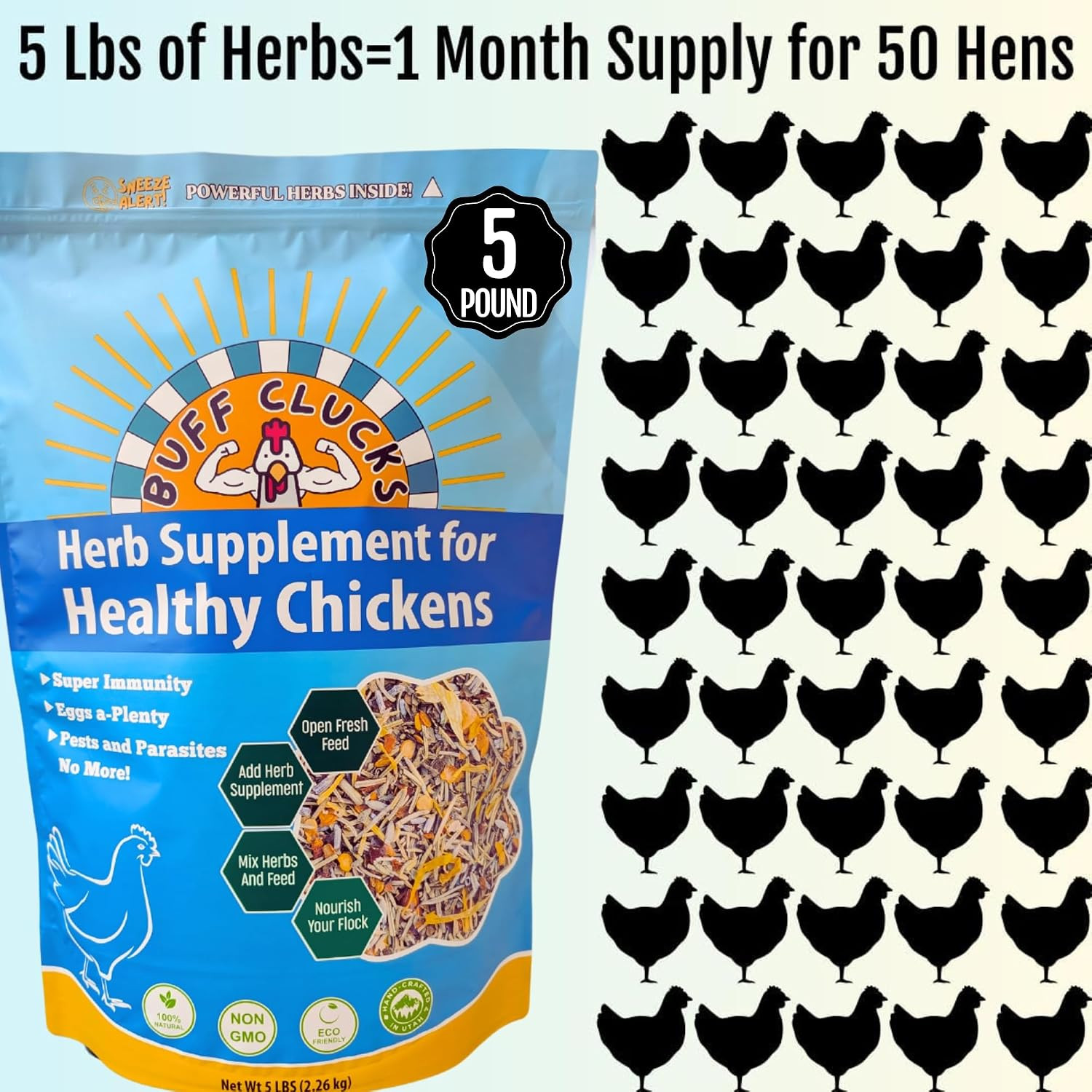 Herb Supplement for Backyard Chickens – Natural Chicken Treats, Poultry Feed Bot