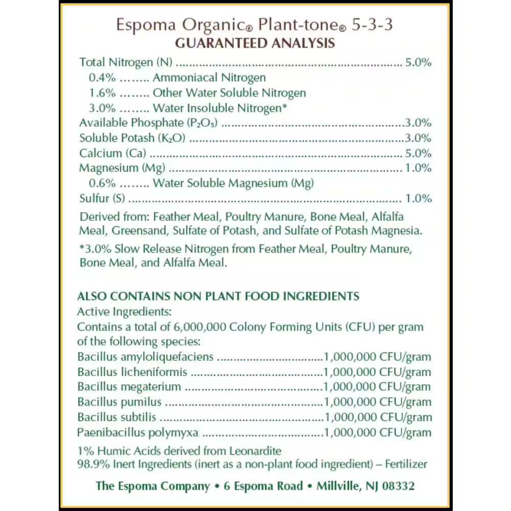 27 Lb. Organic All Purpose Plant Tone Fertilizer Free Shipping New