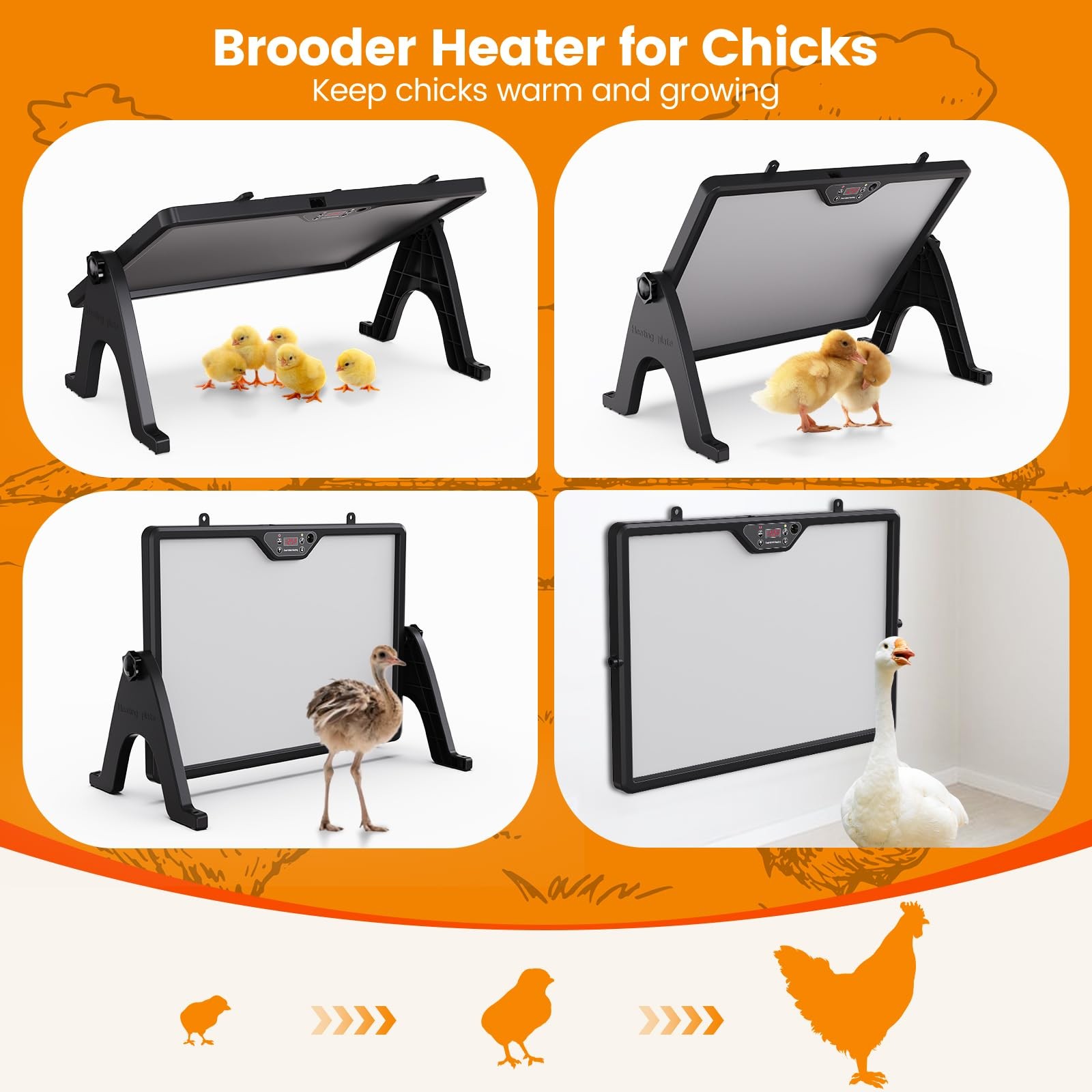 Joyful Xinghai Chick Brooder Plate 12X16.5 Adjustable Double-Sided Heating