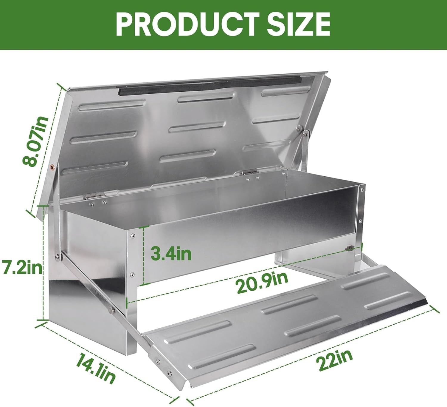 Stainless Steel Automatic Chicken Feeder, Treadle Chicken Feeder with Weather…
