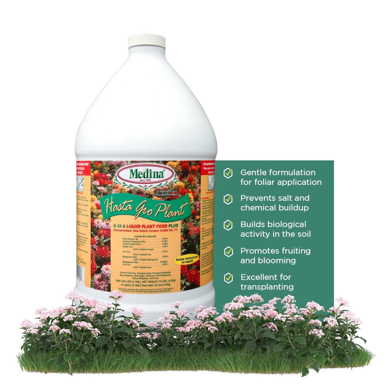 Medina HastaGro Plant Food 6-12-6 Liquid Fertilizer – Natural Plant Fertilize…