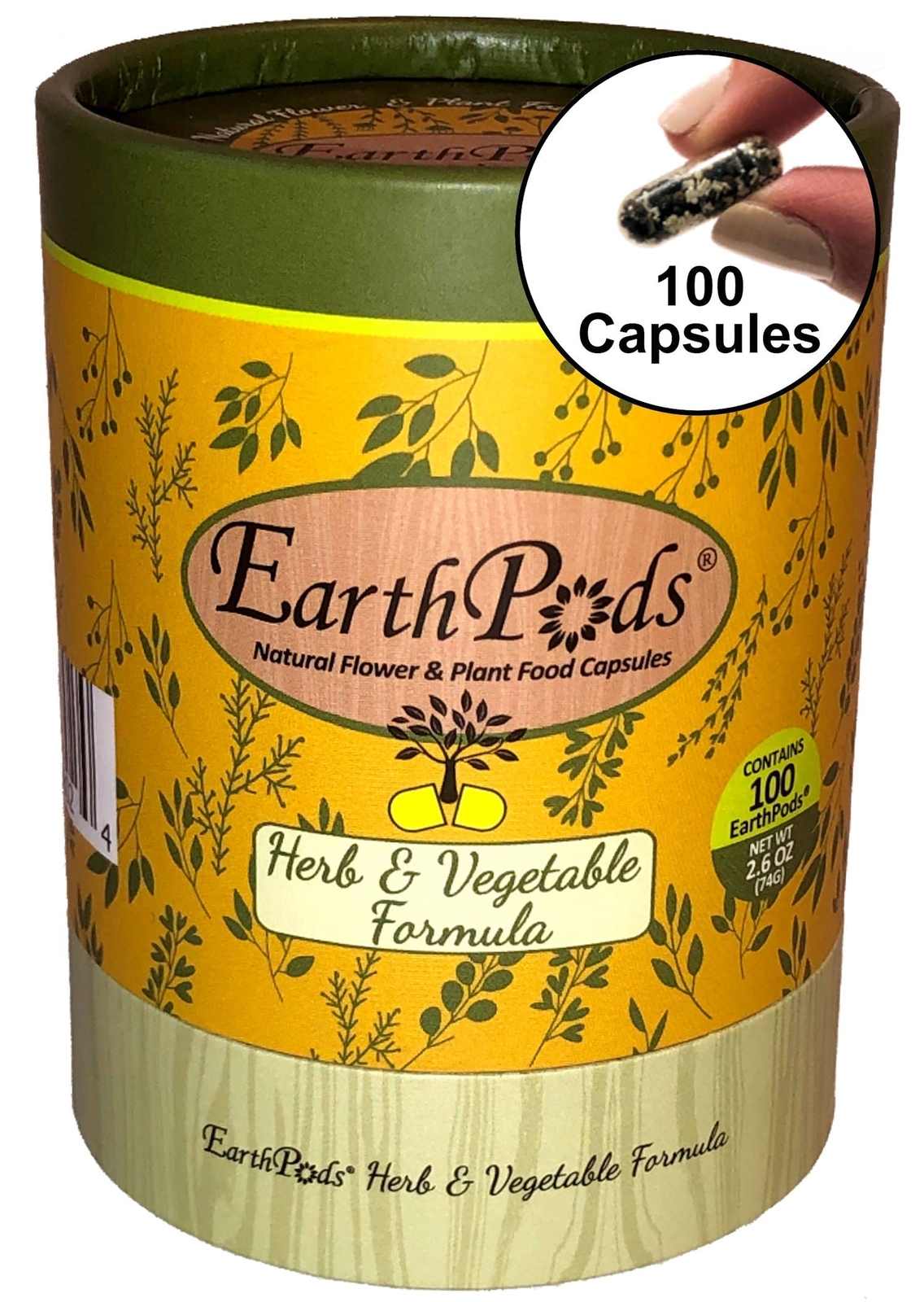 EarthPods® HERB & VEGETABLE Organic Plant Food Spikes (100 Fertilizer Capsules)