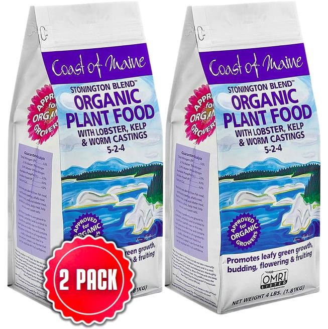 Coast of Maine Stonington Lobster & Kelp Plant Food Fertilizer 5-2-4 4lb -2 PACK
