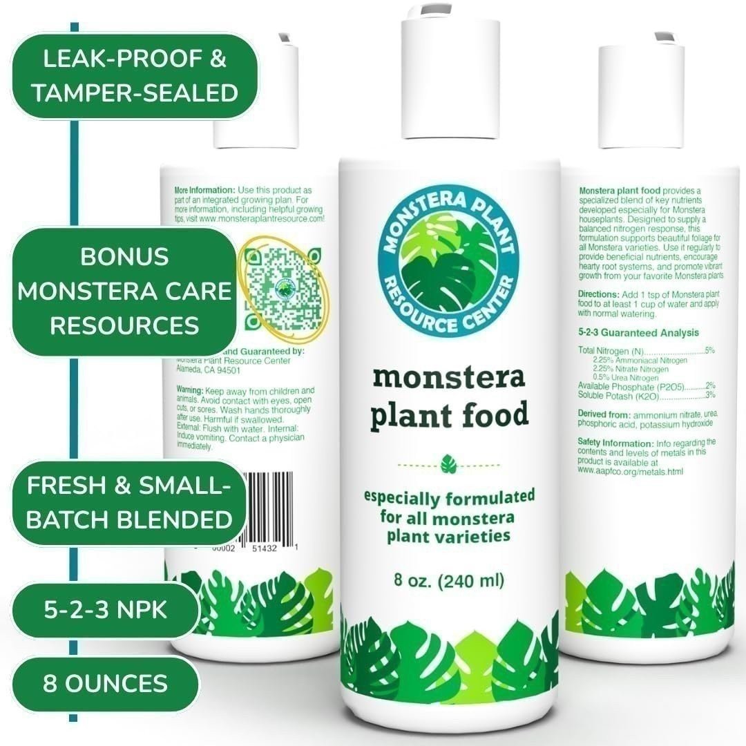 Monstera Plant Food – 5-2-3 Liquid Fertilizer for Monstera, Pothos & Snake (8oz)