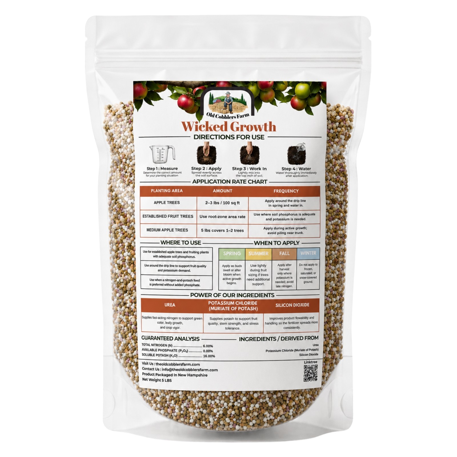 Old Cobblers Farm™ Wicked Growth Apple Tree Fertilizer – Bigger, Juicier Harvest