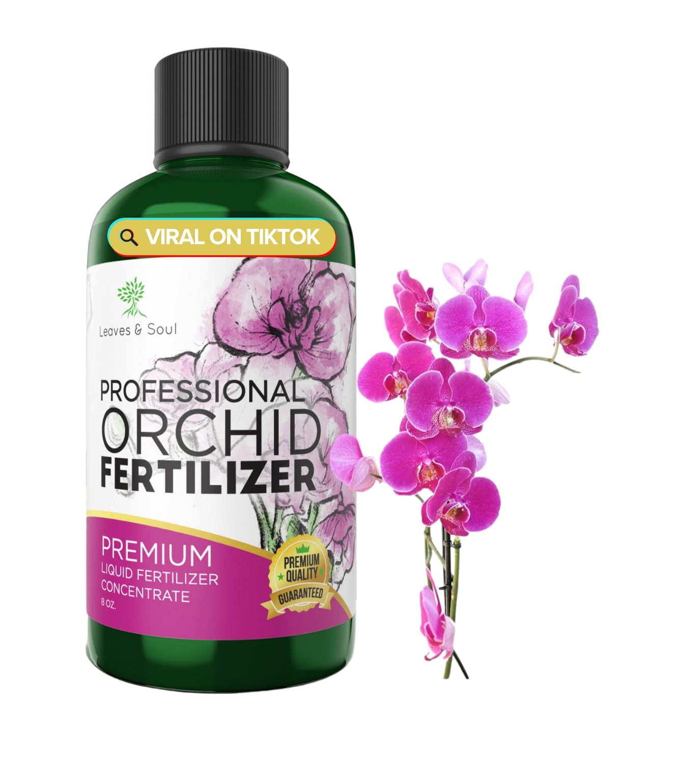 Professional Liquid Indoor Orchid Fertilizer | 3-1-2 Concentrate for Plants and