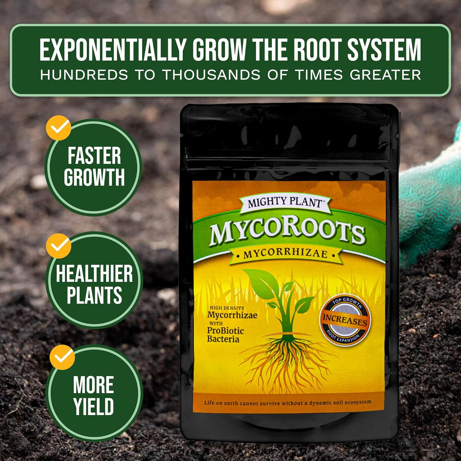 Organic Root Enhancer Ultra-Concentrated Mycorrhizal Fungi Mycoroots – 500 Spore