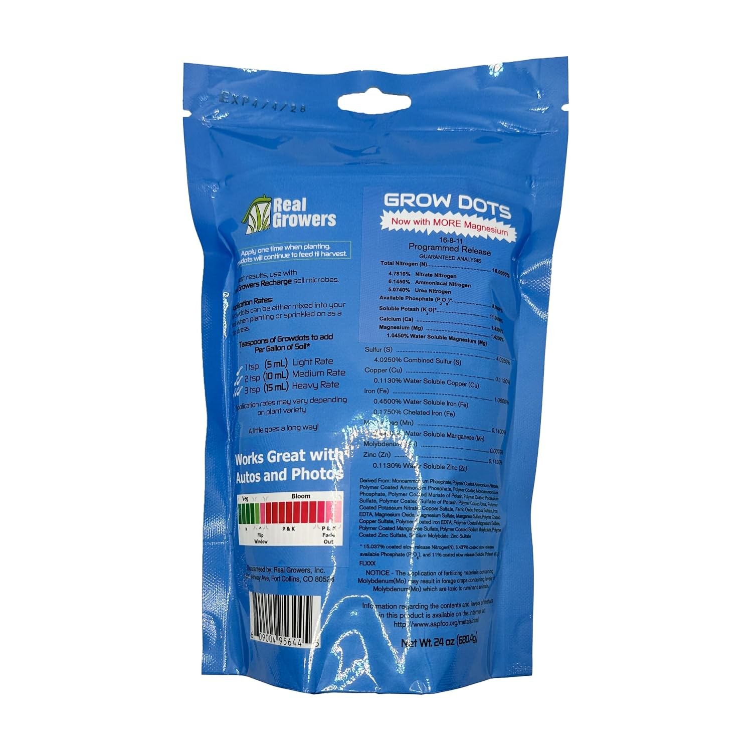 Real Growers Grow Dots Classic 24oz – One-Time Application Programmed Release Nu