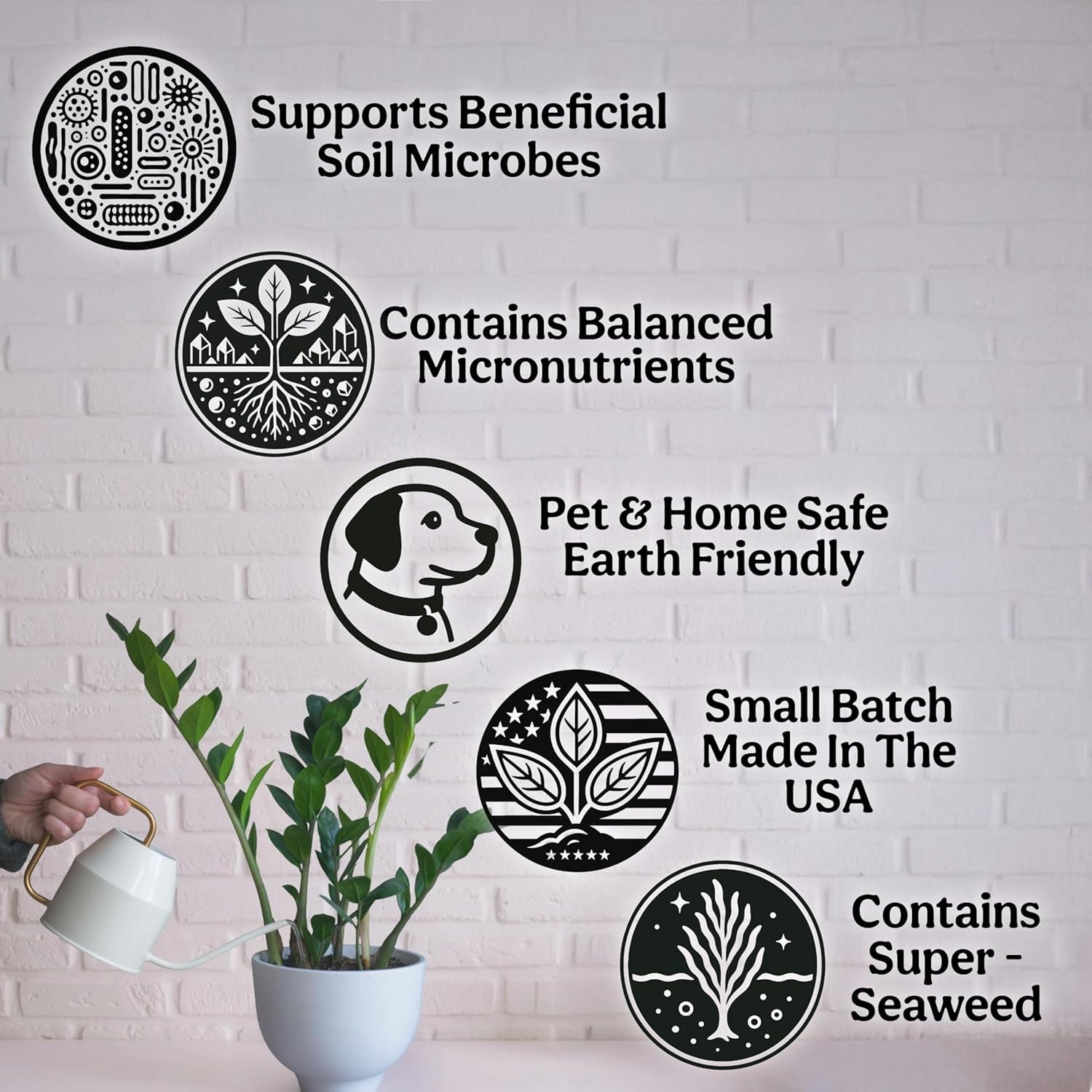 Organic Liquid Fertilizer 5-5-5 for Indoor Plants w/ Sea Kelp 8oz